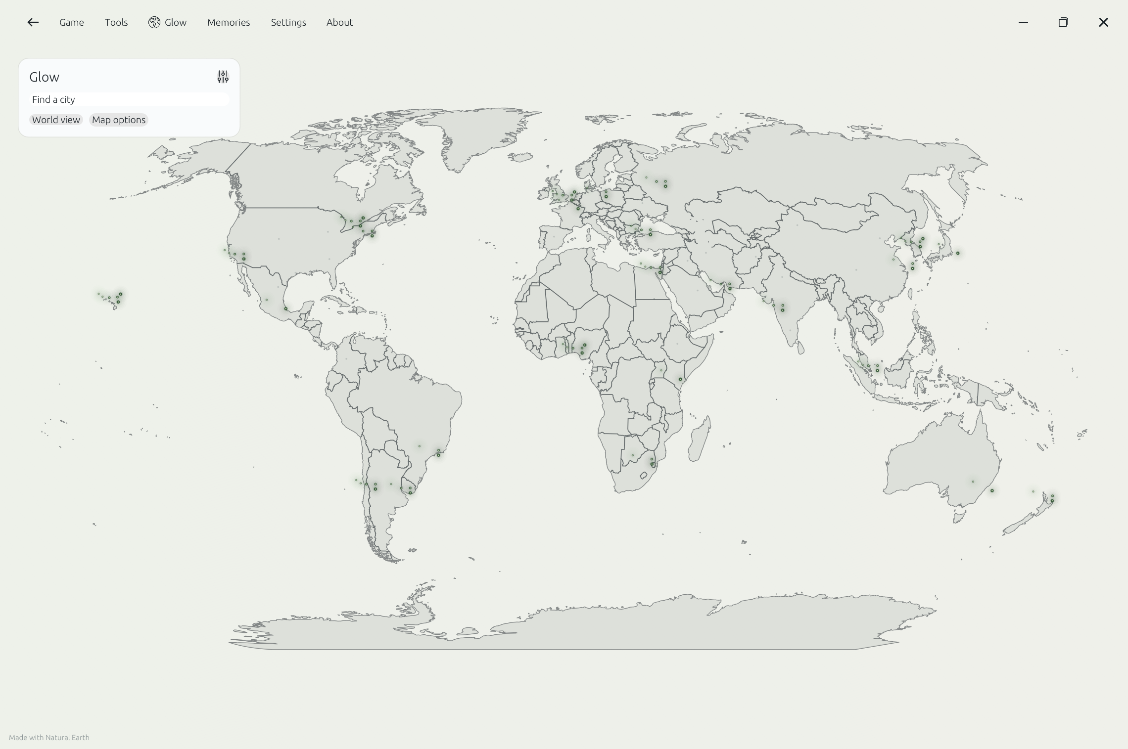 100 simulated travellers across cities. Local networking is off; this is a prepared map scene.